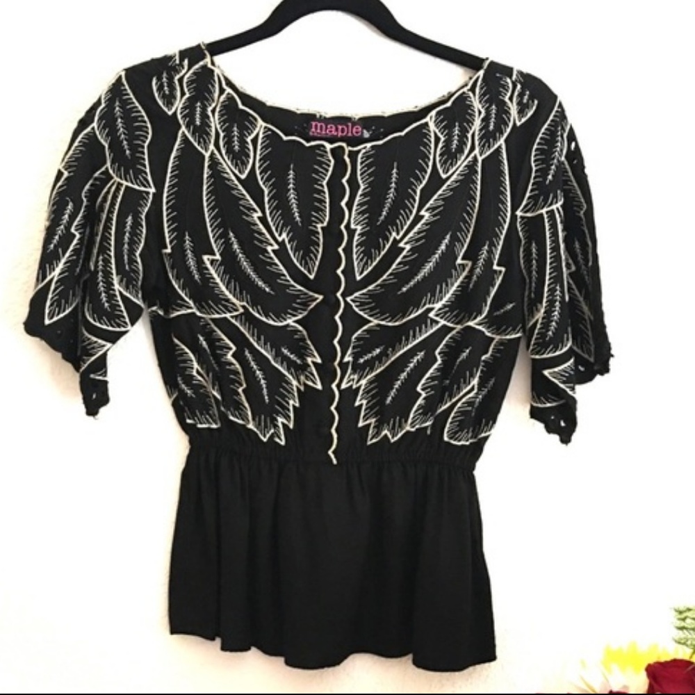 Anthropologie Feather Peplum Top 6